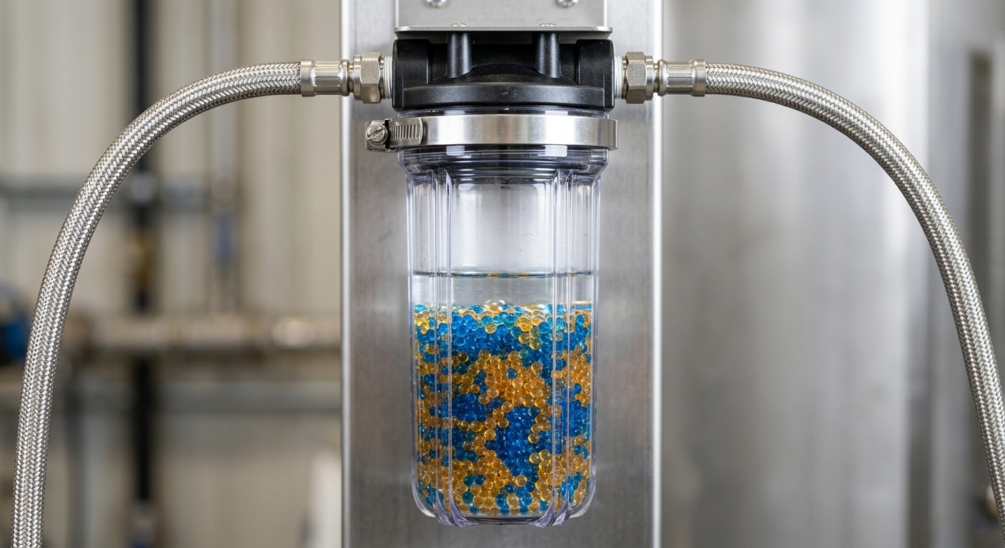 Mixed bed deionizing resin and RO filtration canister for pure water window cleaning